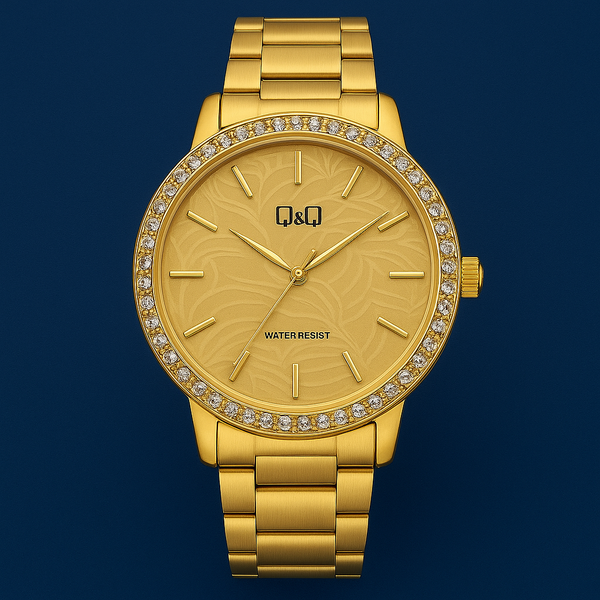 RELOJ MUJER- Q&Q CIRCONES DORADO